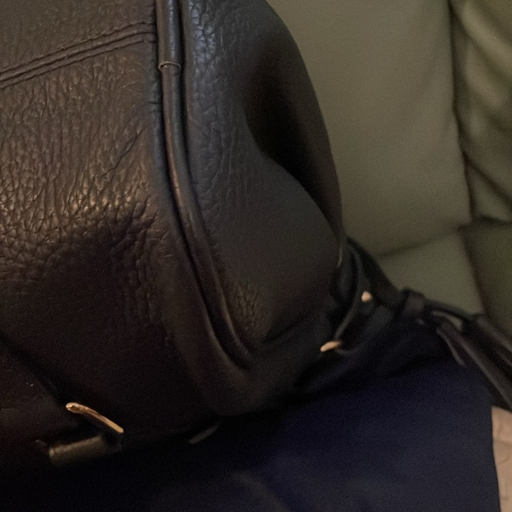 Dooney&bourke Navy Blue Pebbled Leather Florentine  Tassel Satchel 🔺FIRM🔺 - Picture 4 of 16